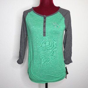 Colosseum Falcons Tshirt Women M Green Gray